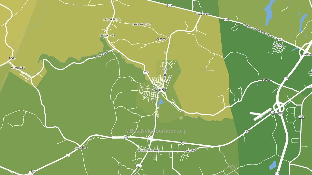 15943, PA block-group voter-turnout map