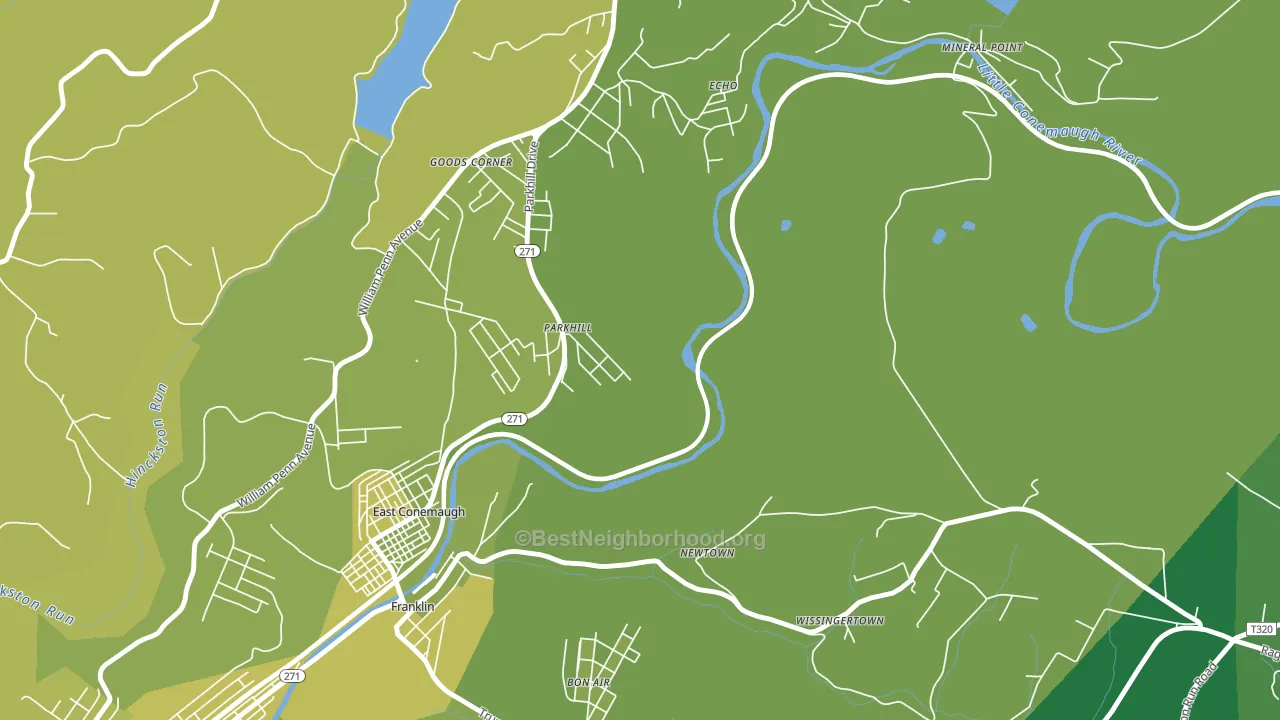 15945, PA block-group voter-turnout map