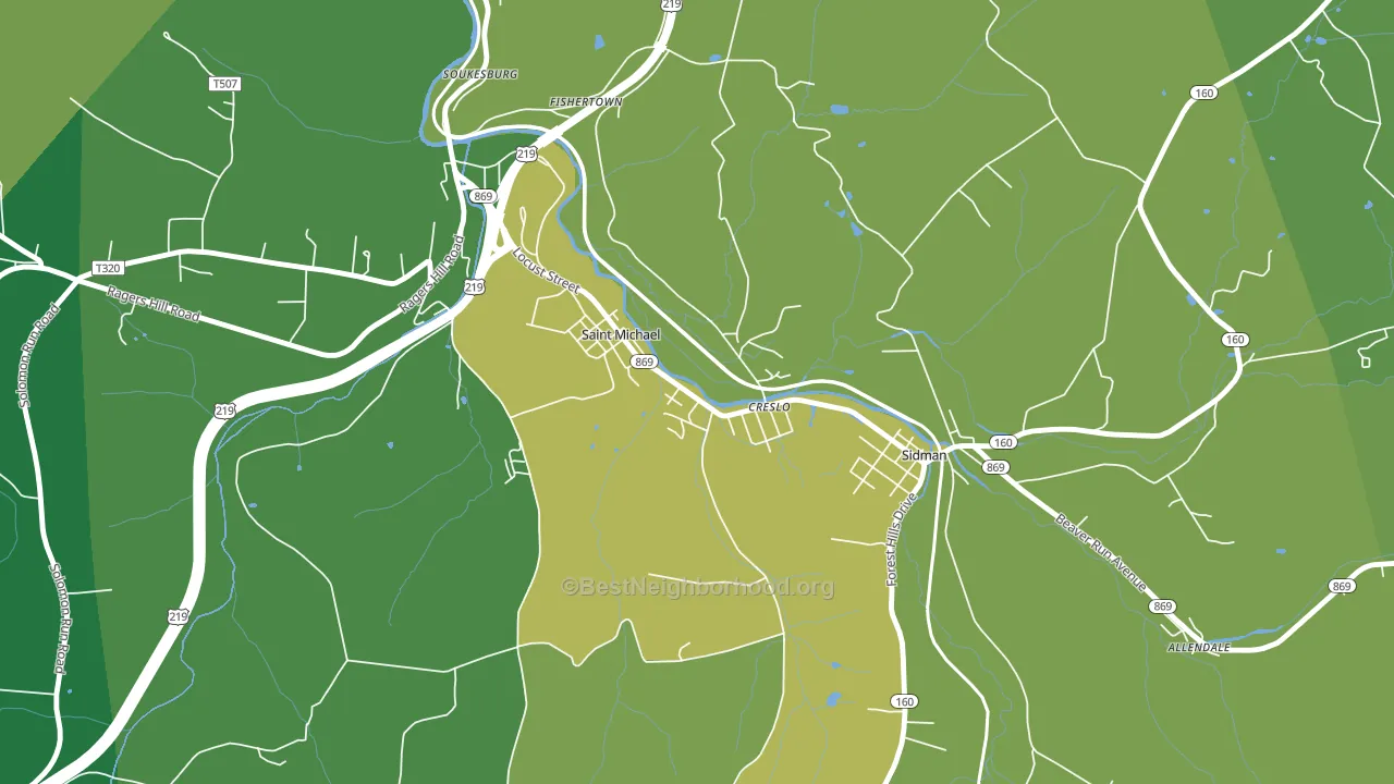 15951, PA block-group voter-turnout map