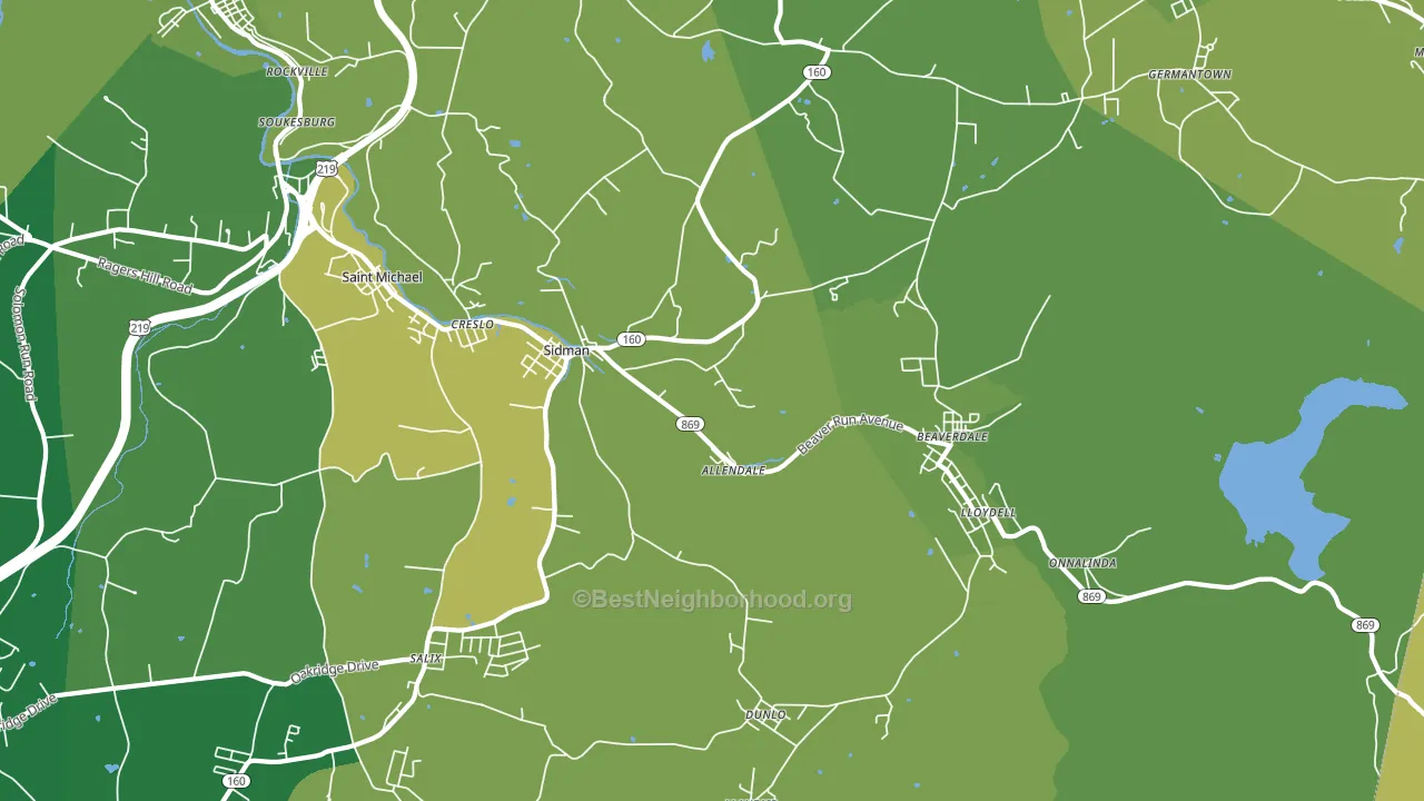 15955, PA block-group voter-turnout map