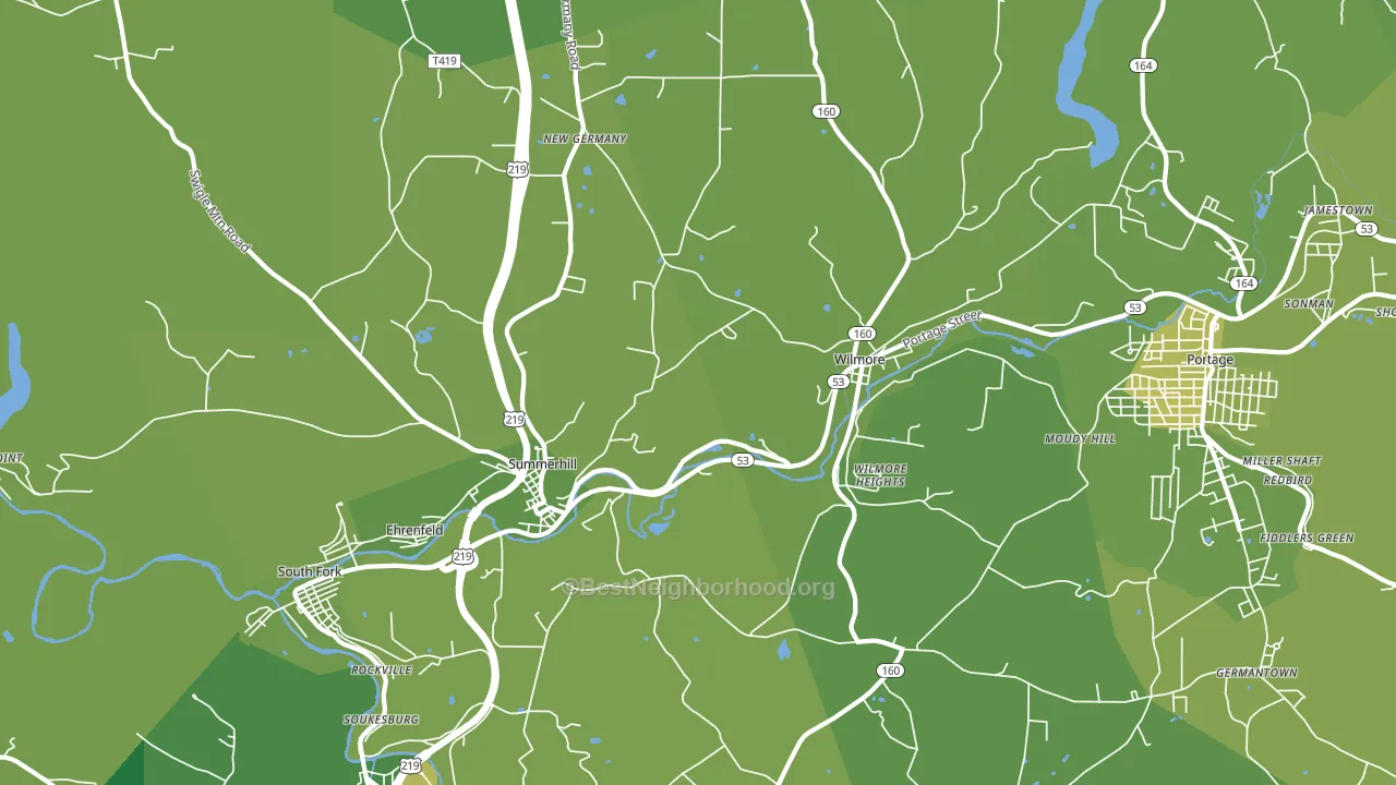 15958, PA block-group voter-turnout map