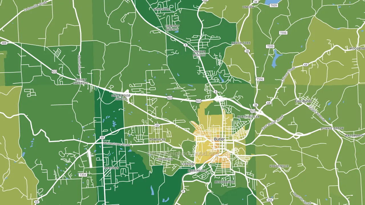 16001, PA block-group voter-turnout map