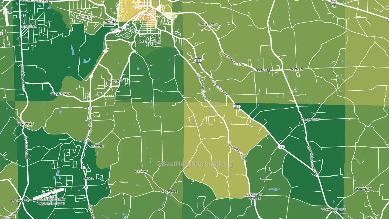 16002, PA block-group voter-turnout map