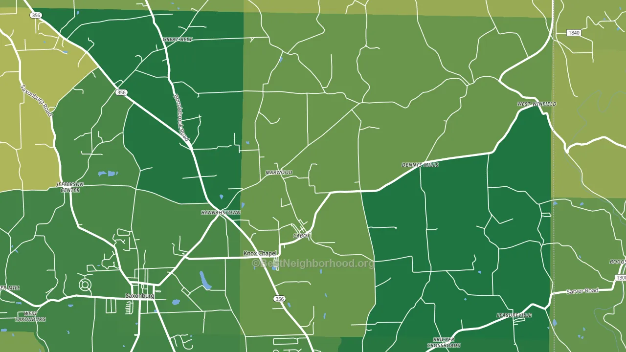 16023, PA block-group voter-turnout map