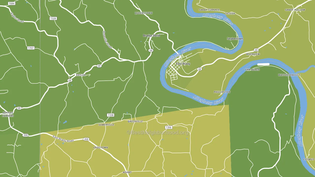 16028, PA block-group voter-turnout map