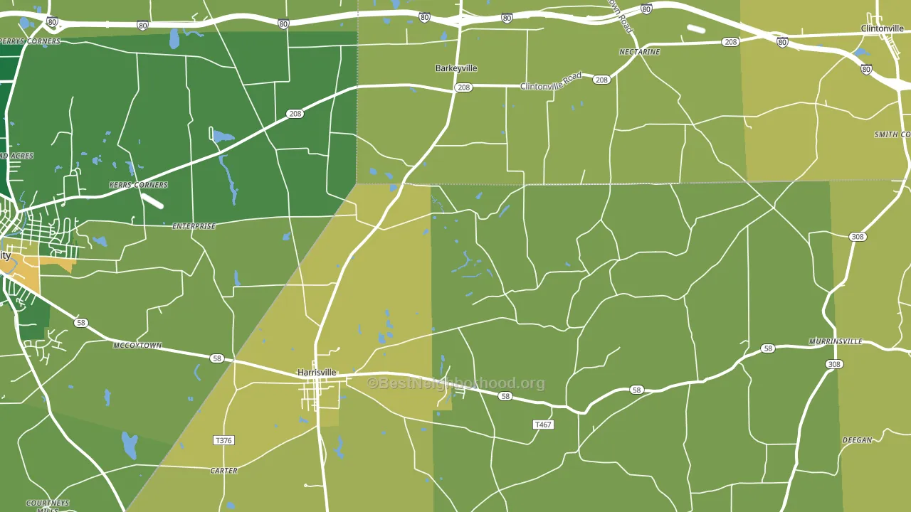 16038, PA block-group voter-turnout map