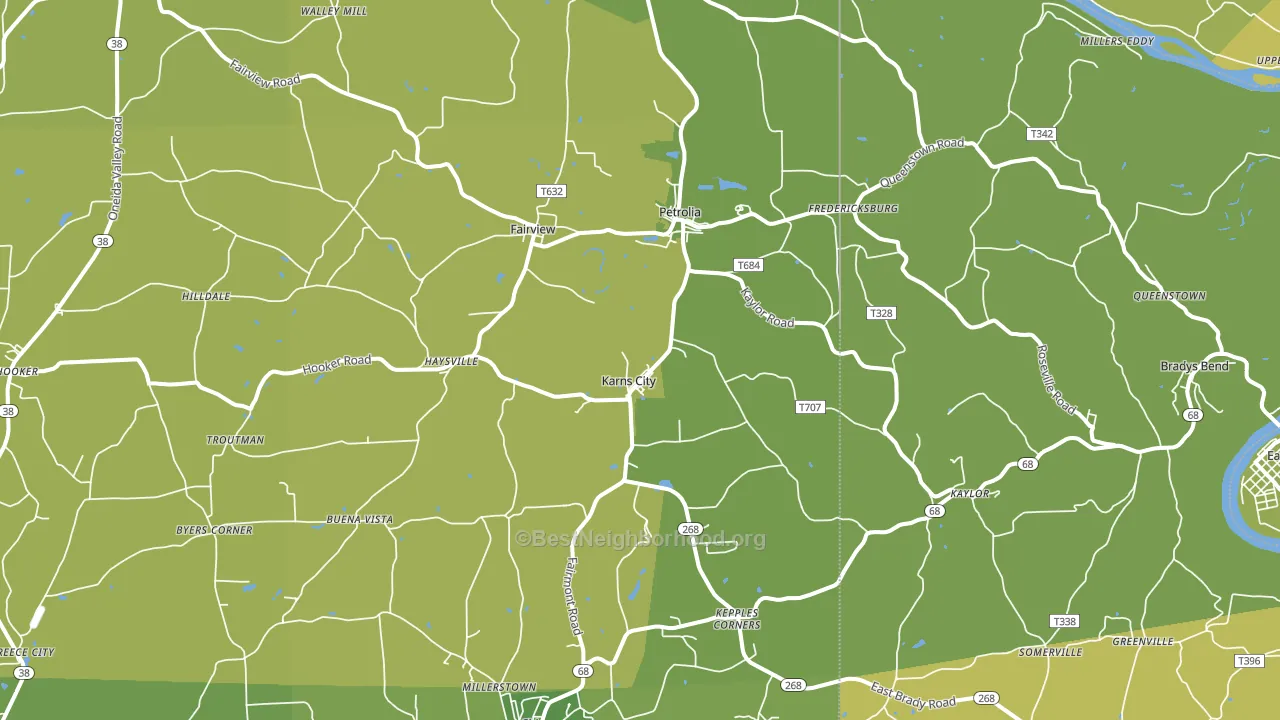16041, PA block-group voter-turnout map