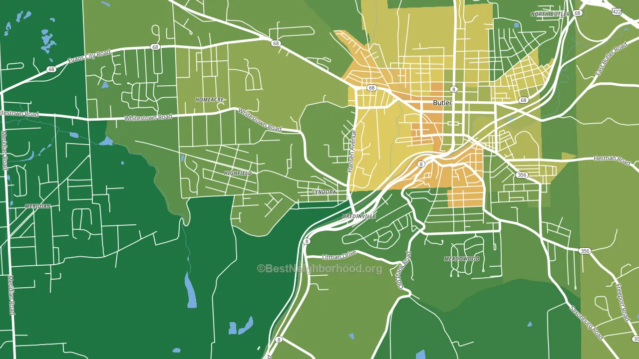 16045, PA block-group voter-turnout map
