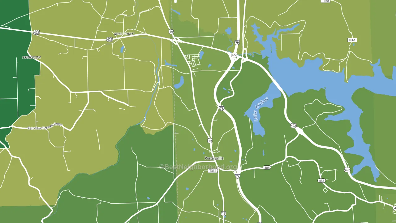 16051, PA block-group voter-turnout map