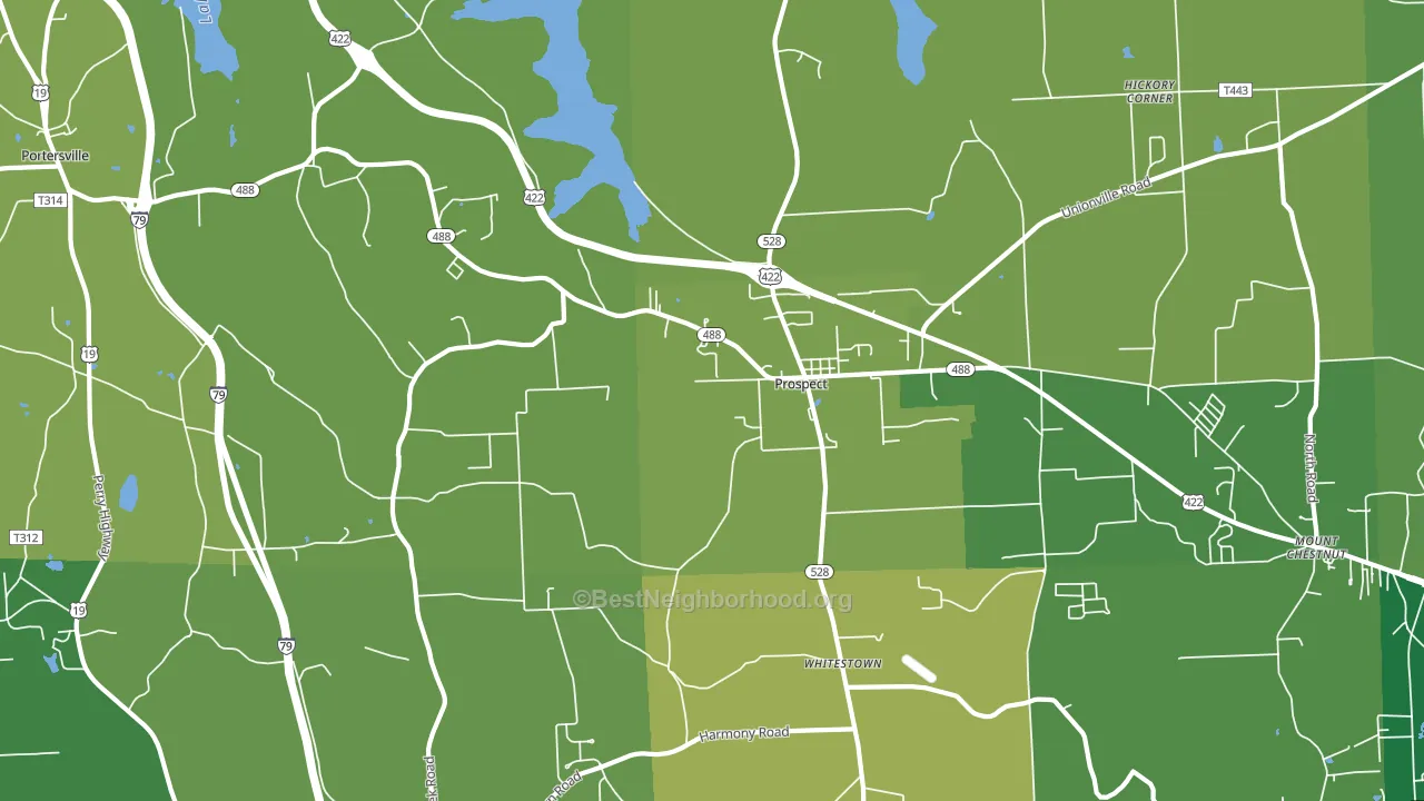 16052, PA block-group voter-turnout map