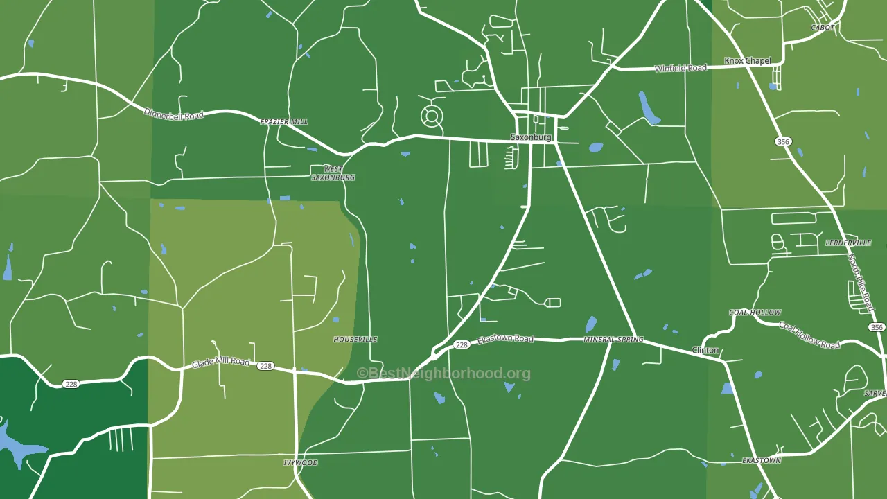 16056, PA block-group voter-turnout map