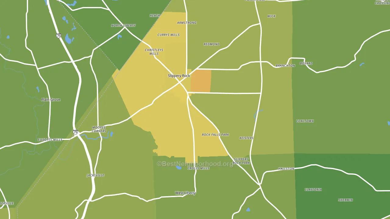 16057, PA block-group voter-turnout map