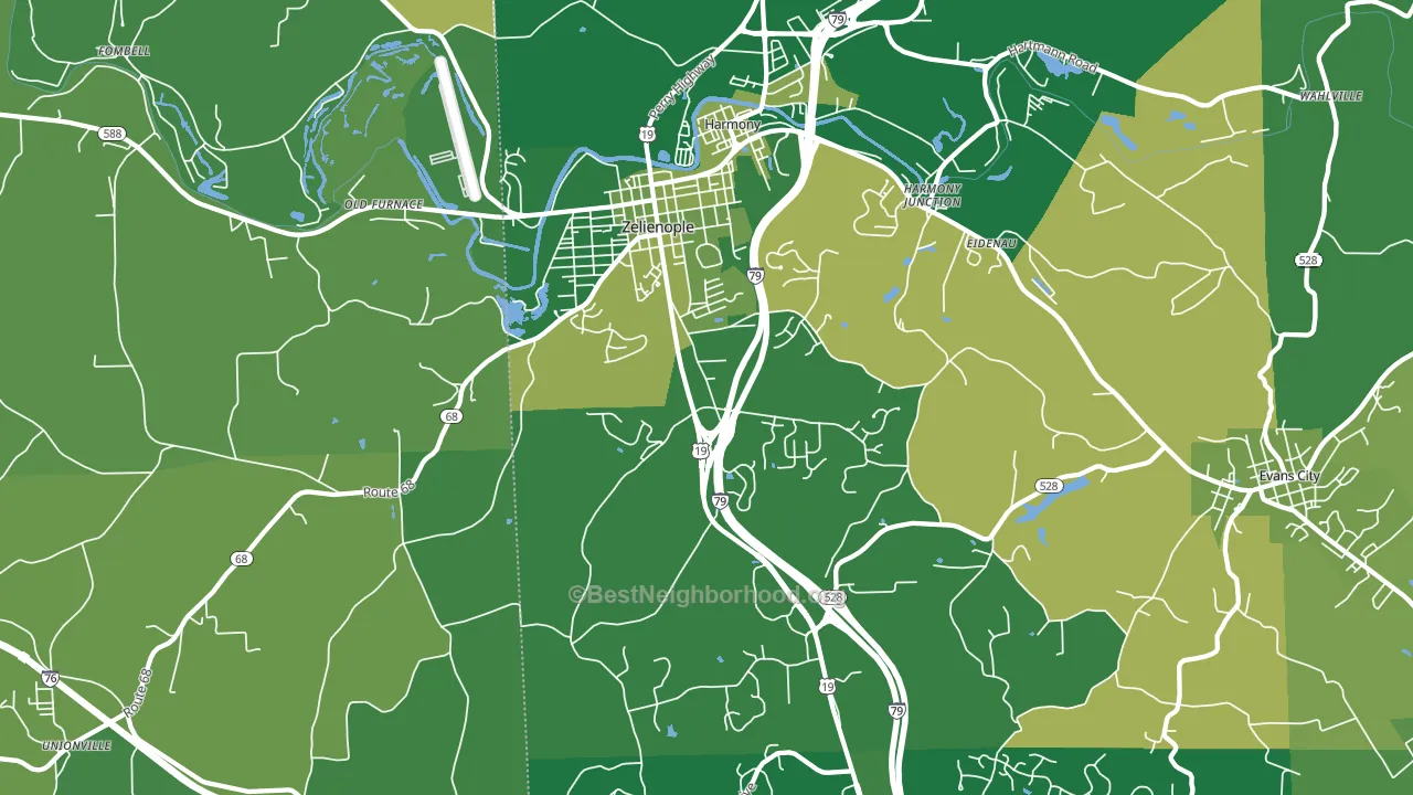 16063, PA block-group voter-turnout map