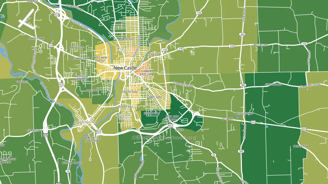 16101, PA block-group voter-turnout map