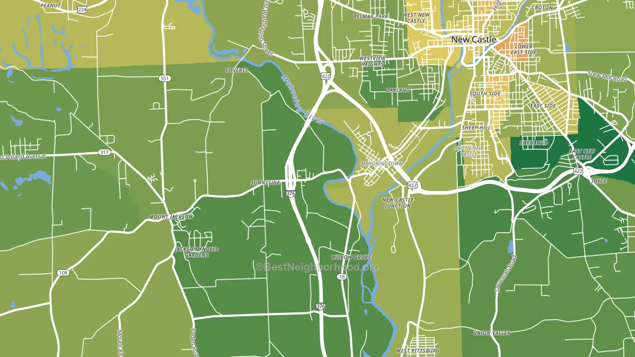 16102, PA block-group voter-turnout map
