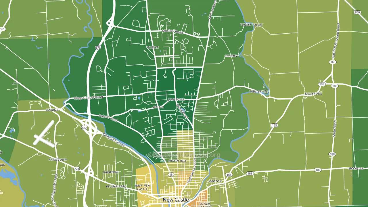 16105, PA block-group voter-turnout map