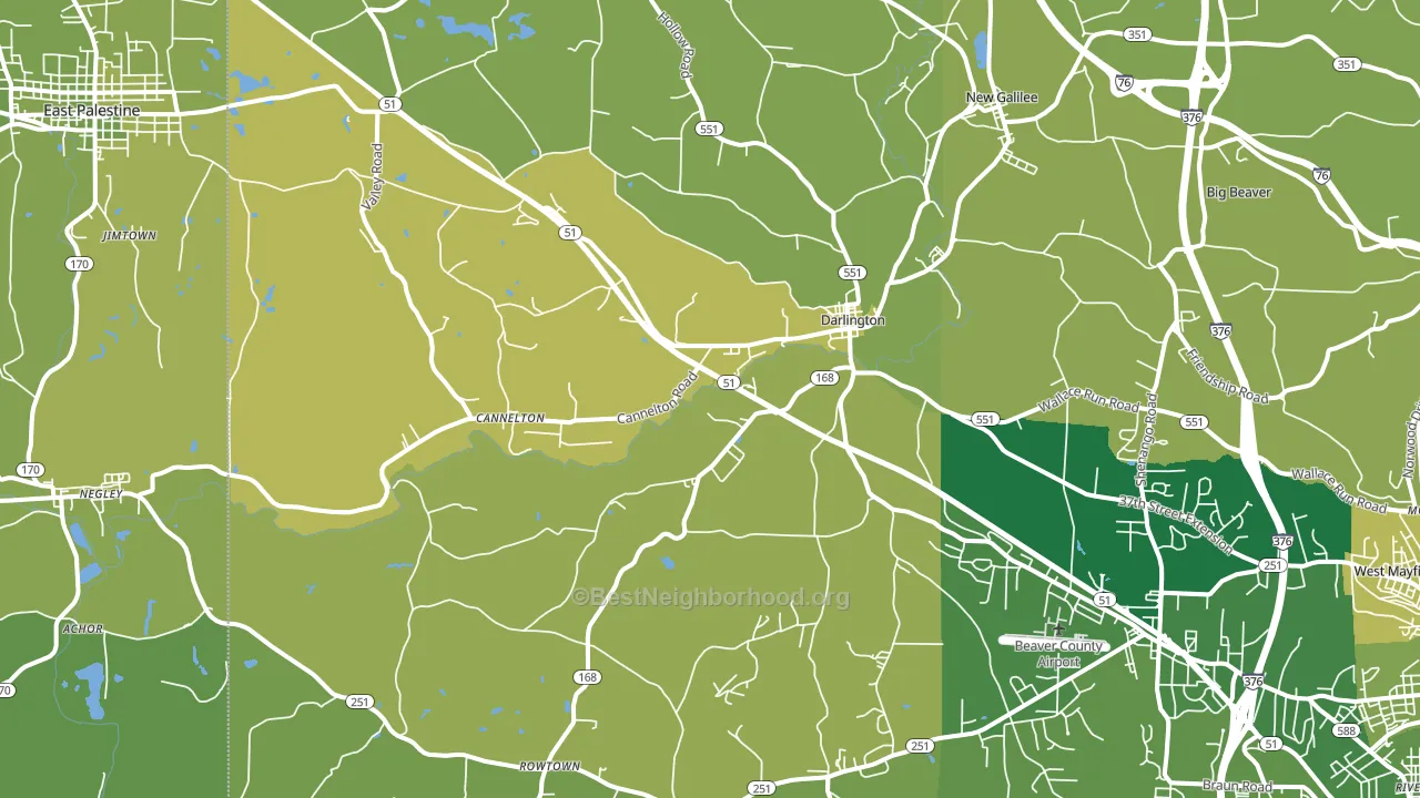16115, PA block-group voter-turnout map