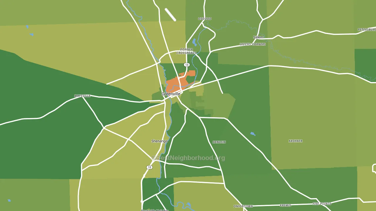 16125, PA block-group voter-turnout map