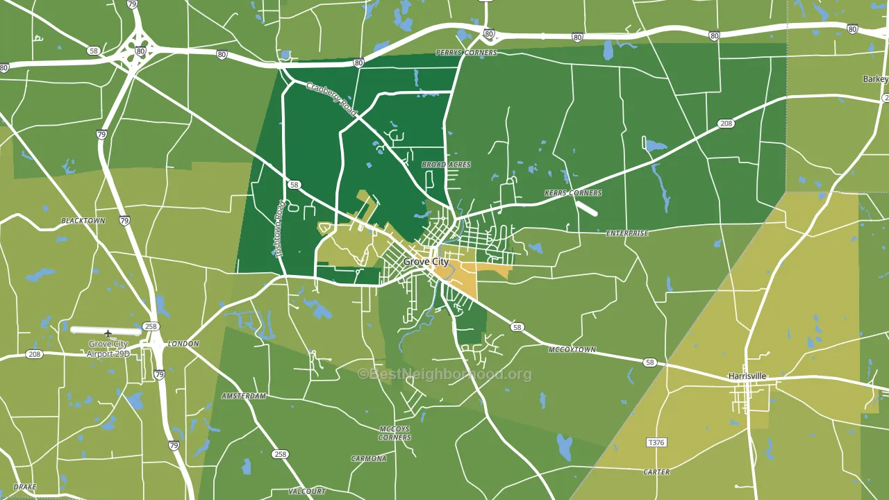 16127, PA block-group voter-turnout map