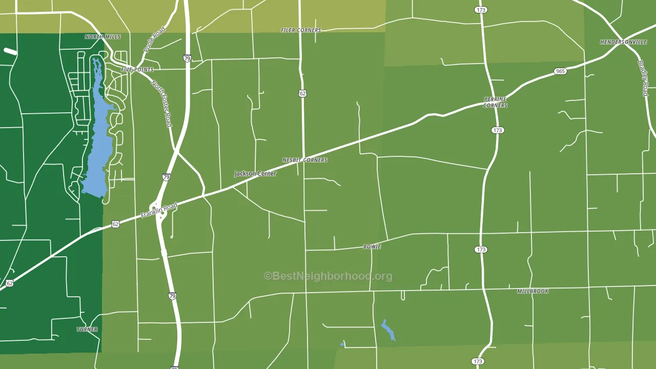 16133, PA block-group voter-turnout map