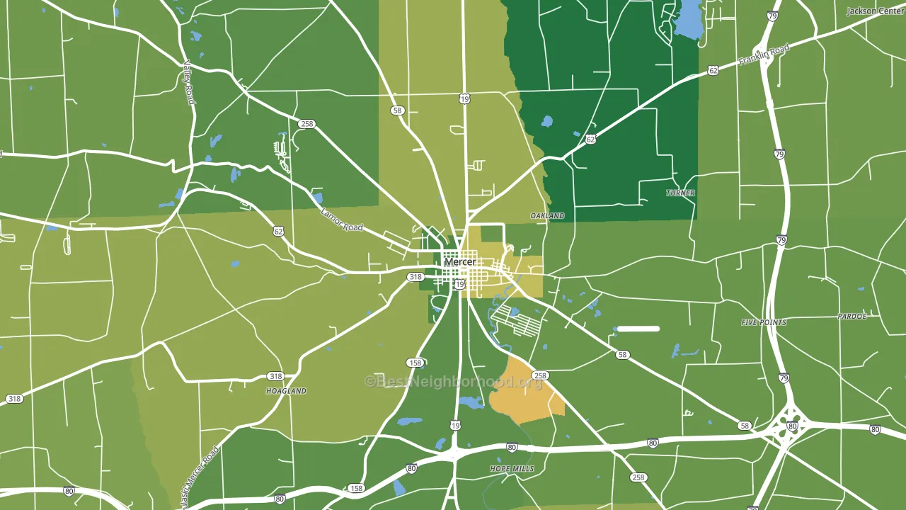 16137, PA block-group voter-turnout map