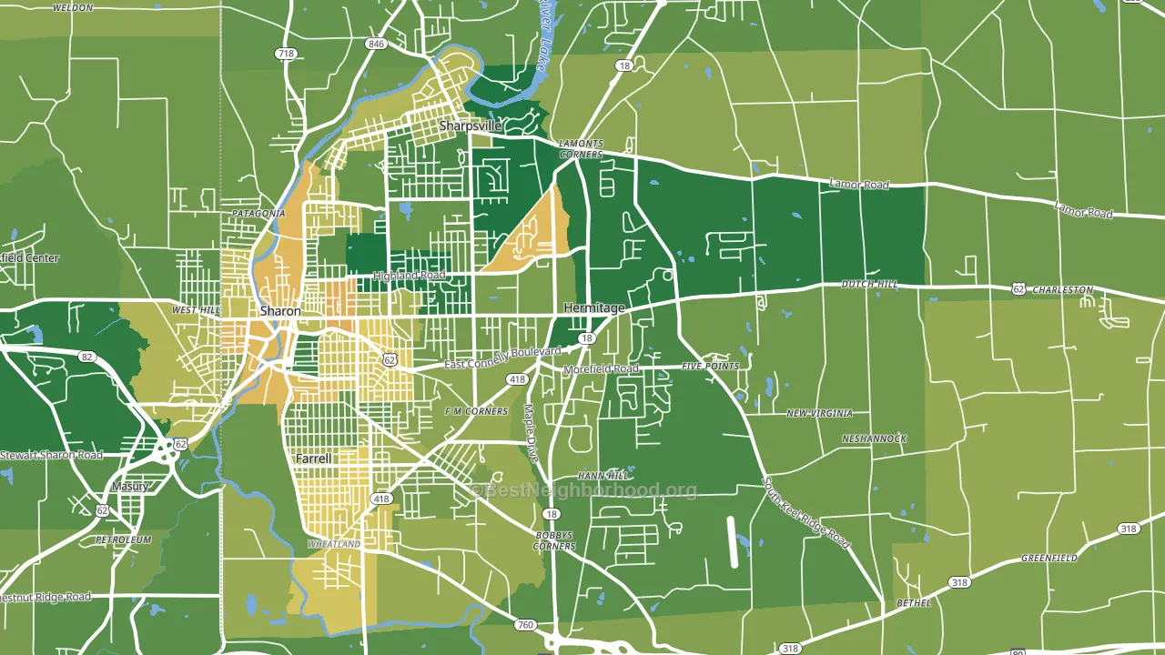 16148, PA block-group voter-turnout map