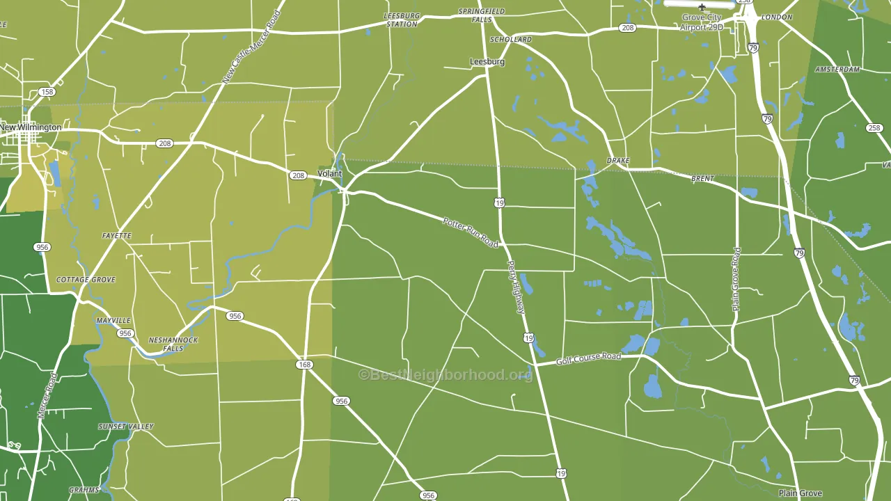 16156, PA block-group voter-turnout map
