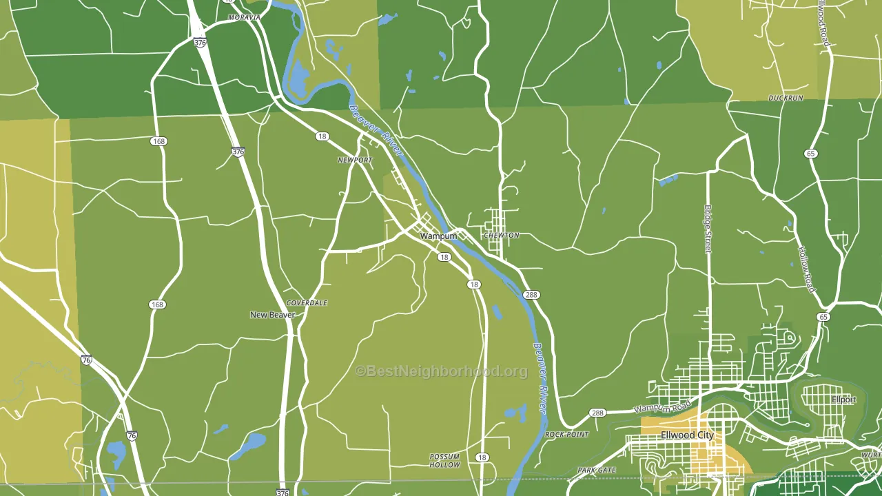 16157, PA block-group voter-turnout map