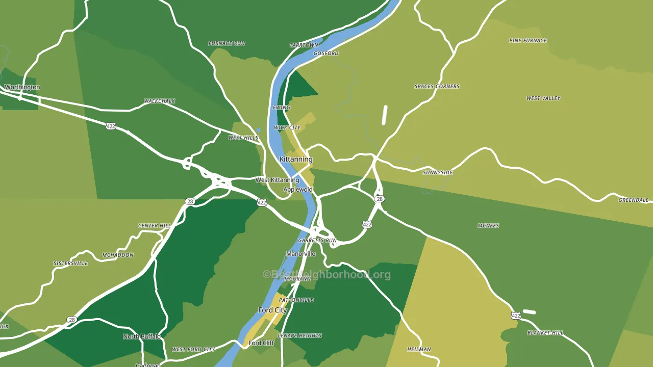16201, PA block-group voter-turnout map