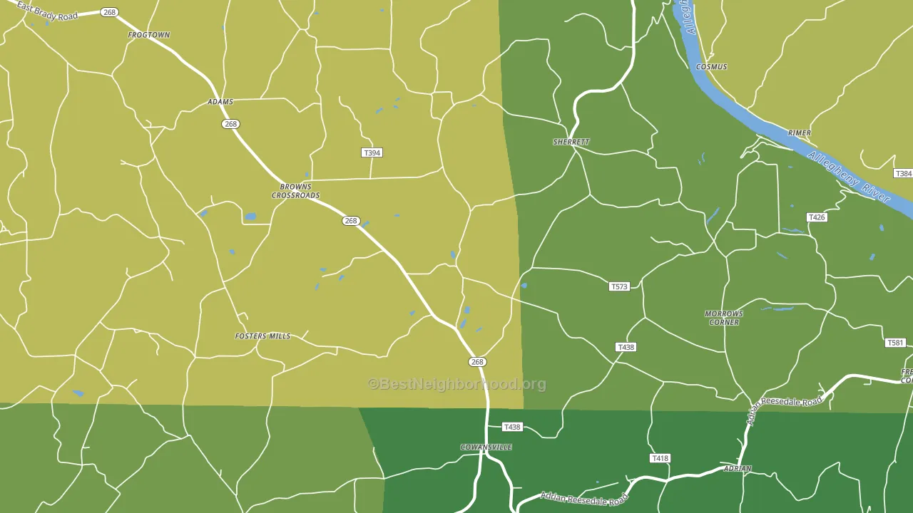 16218, PA block-group voter-turnout map