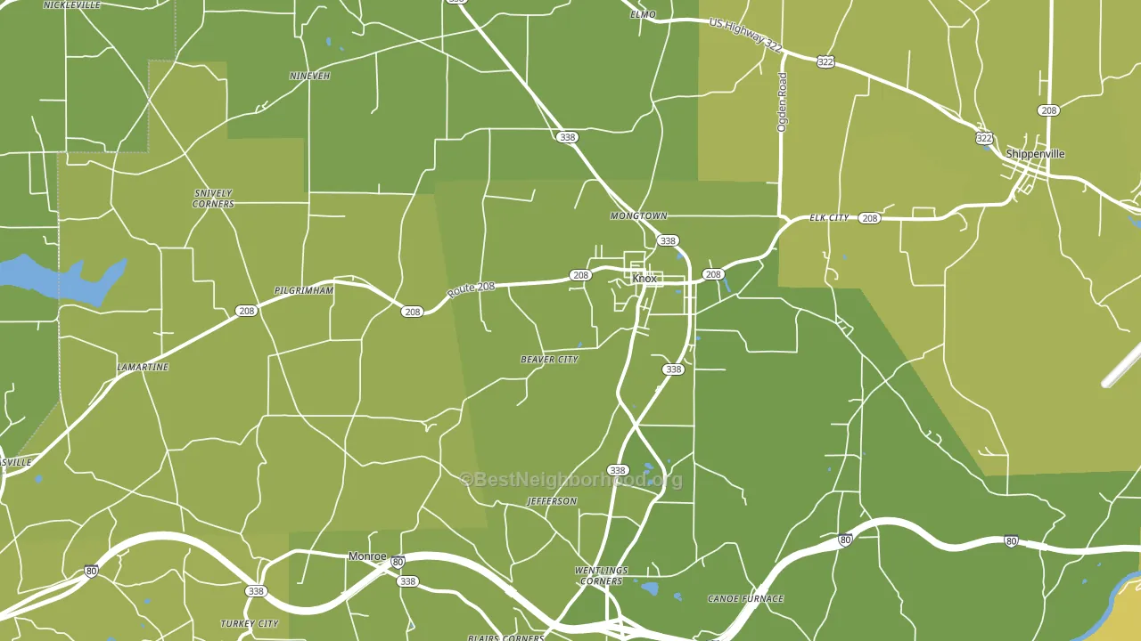 16232, PA block-group voter-turnout map