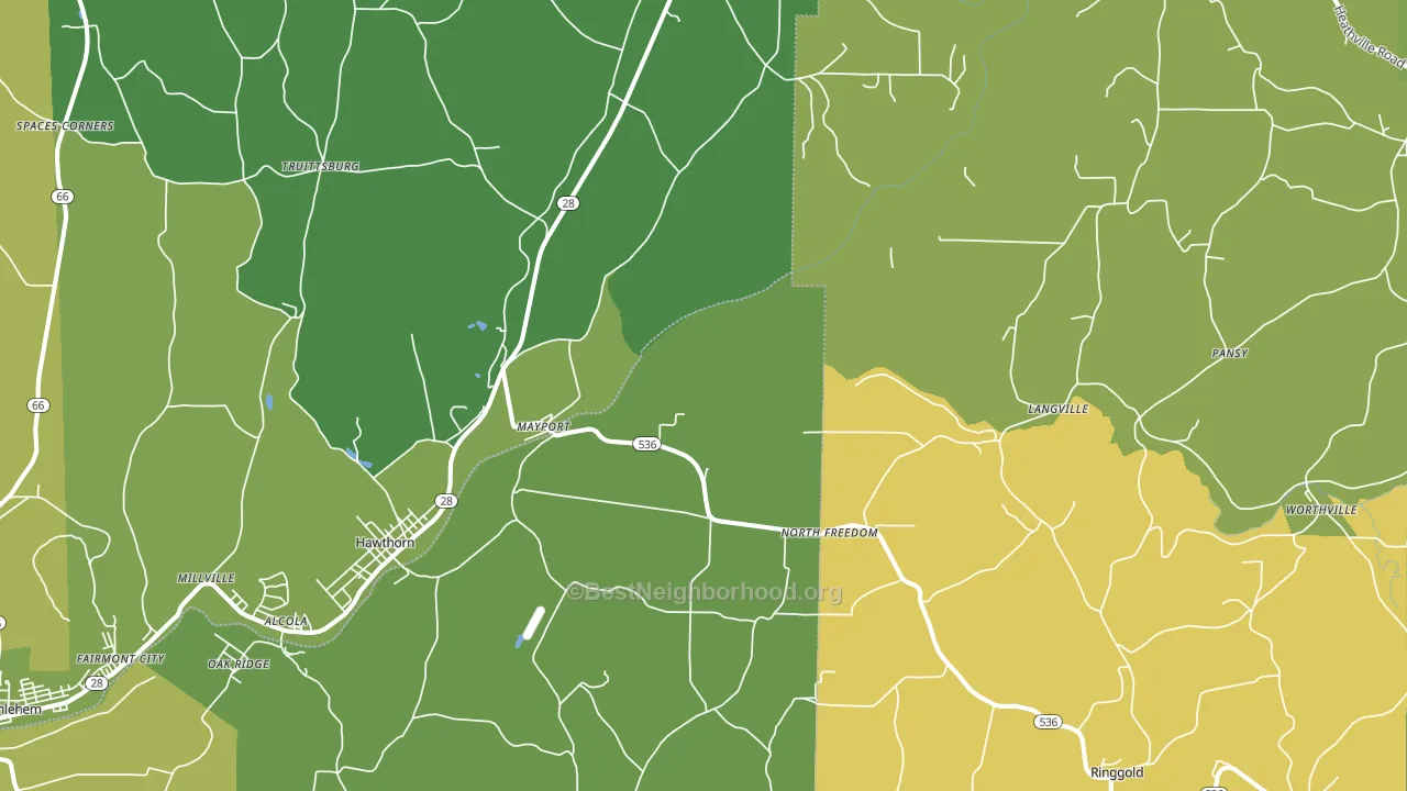 16240, PA block-group voter-turnout map