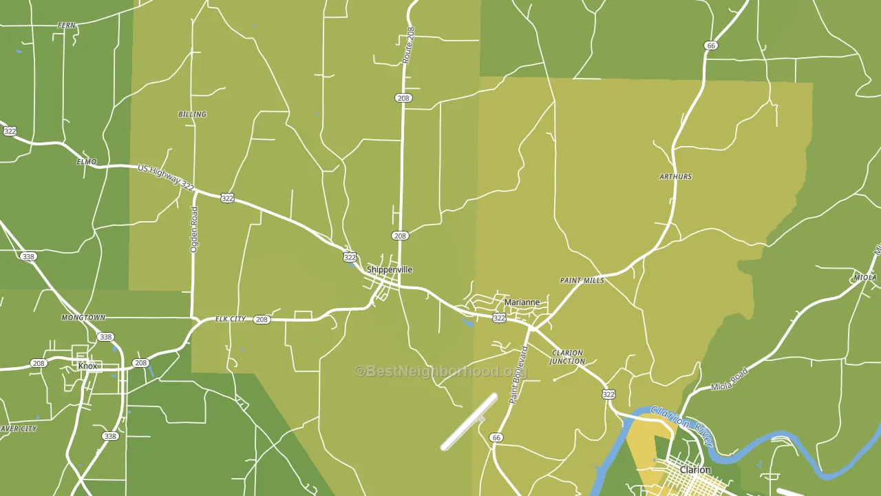 16254, PA block-group voter-turnout map