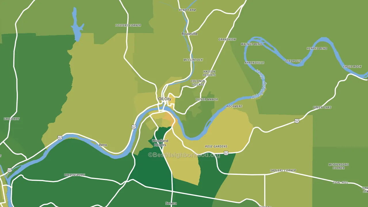 16301, PA block-group voter-turnout map