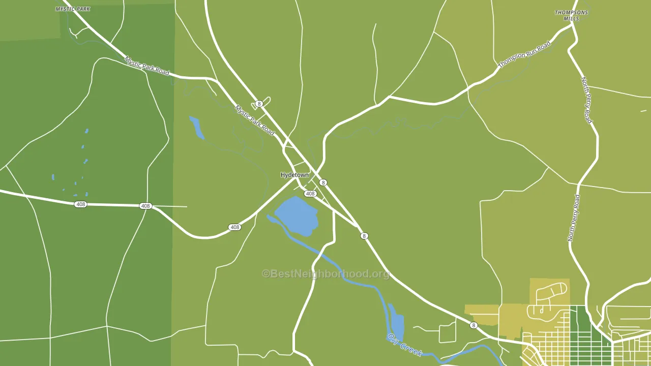 16328, PA block-group voter-turnout map