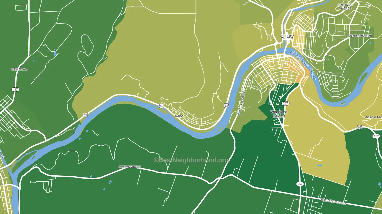 16343, PA block-group voter-turnout map