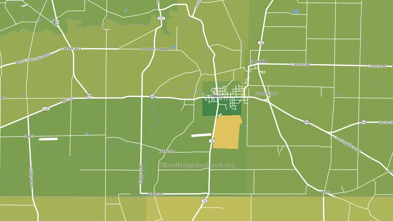 16401, PA block-group voter-turnout map