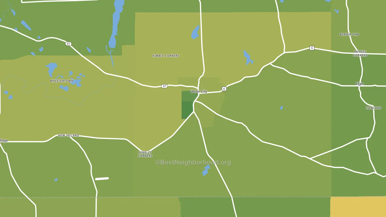 16438, PA block-group voter-turnout map