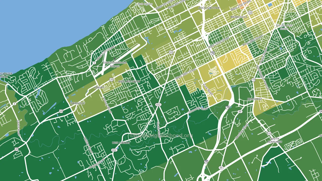 16506, PA block-group voter-turnout map