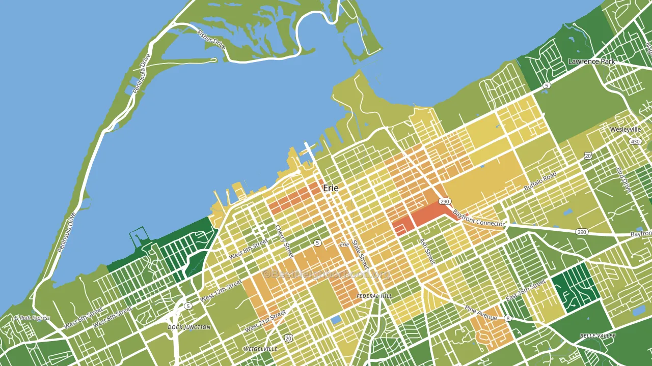 16507, PA block-group voter-turnout map