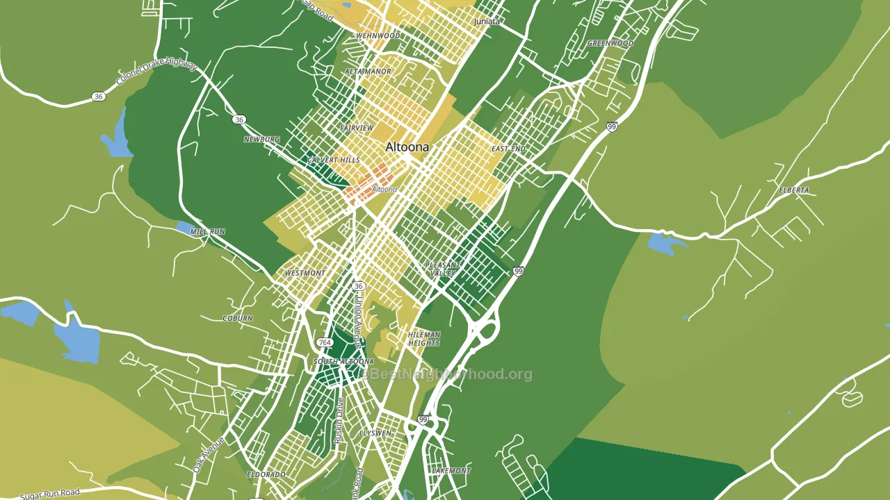 16602, PA block-group voter-turnout map