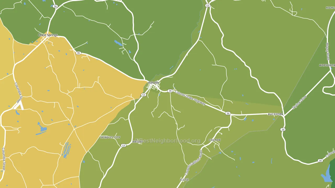 16613, PA block-group voter-turnout map