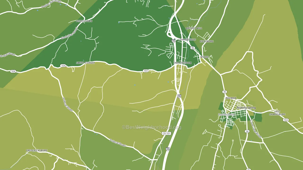 16637, PA block-group voter-turnout map