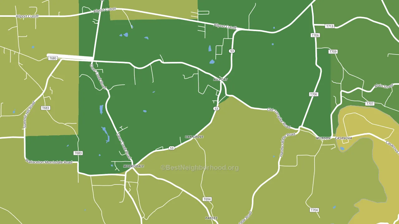 16821, PA block-group voter-turnout map