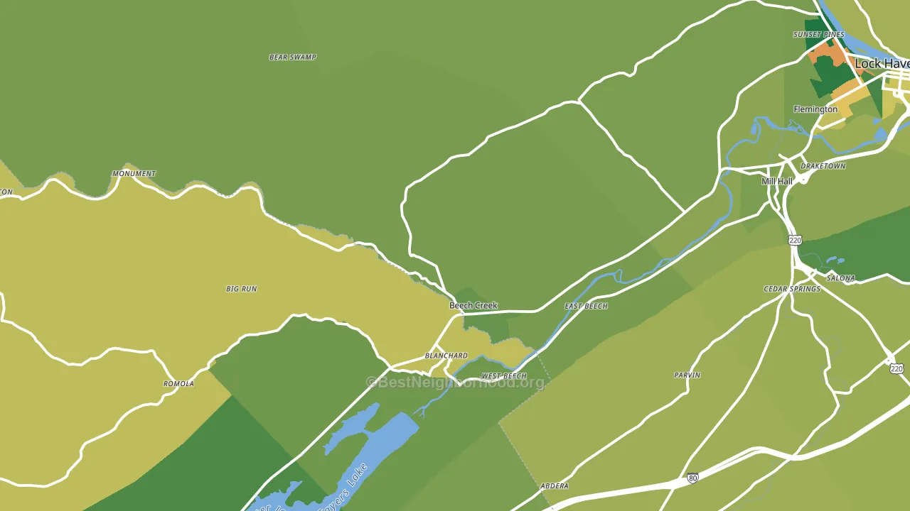 16822, PA block-group voter-turnout map