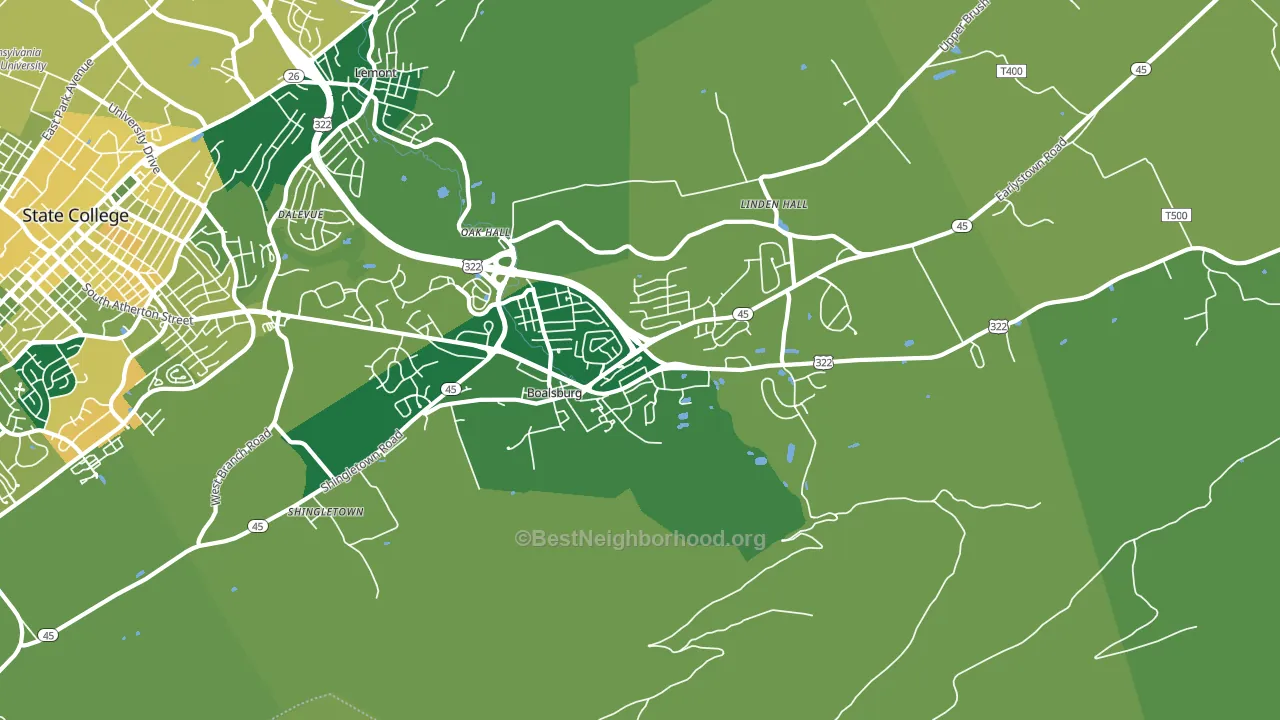 16827, PA block-group voter-turnout map