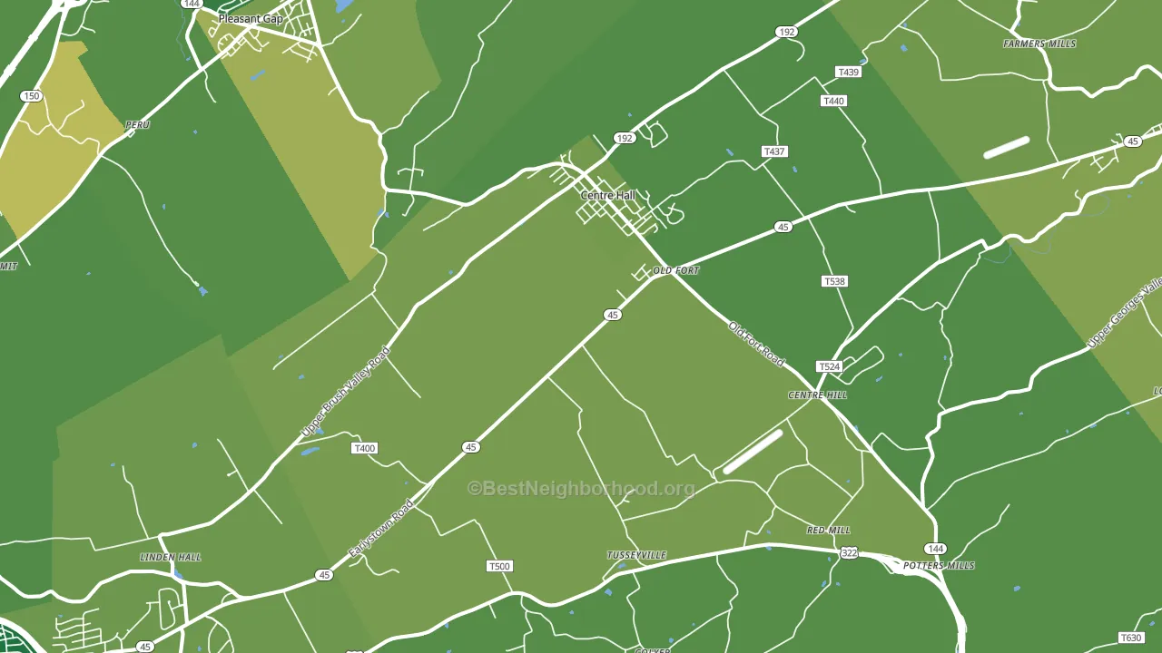 16828, PA block-group voter-turnout map