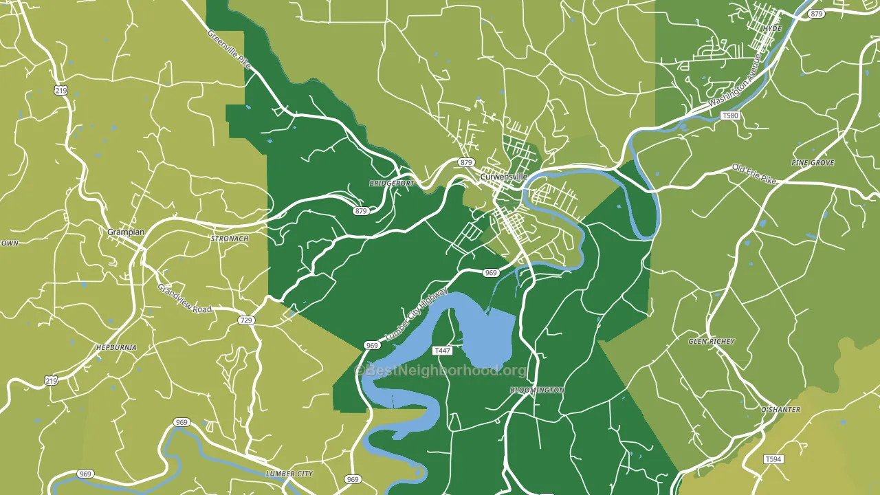 16833, PA block-group voter-turnout map