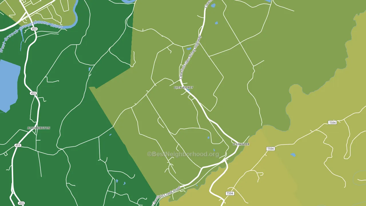 16837, PA block-group voter-turnout map