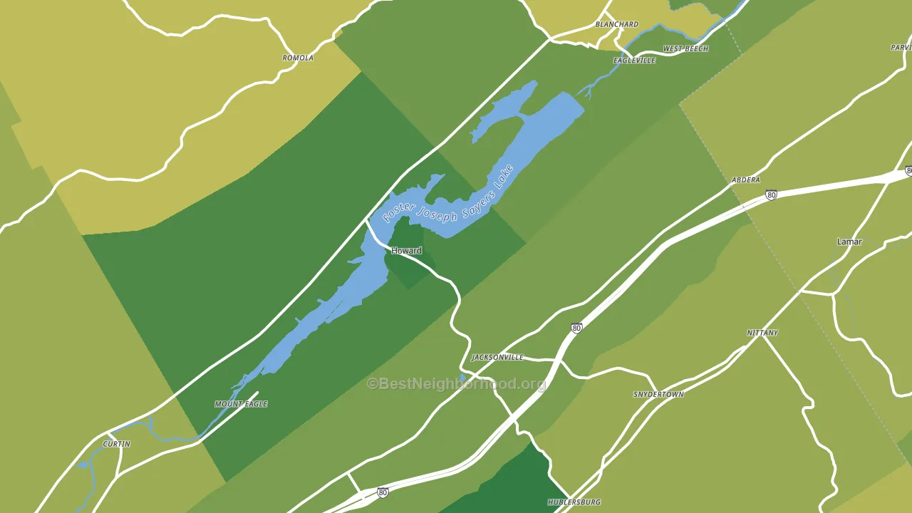 16841, PA block-group voter-turnout map